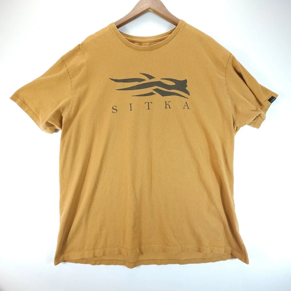 Sitka Graphic Tee Tshirt Mens XXL Yellow Pima‎ Cotton Outdoor Minimalist Hunting
